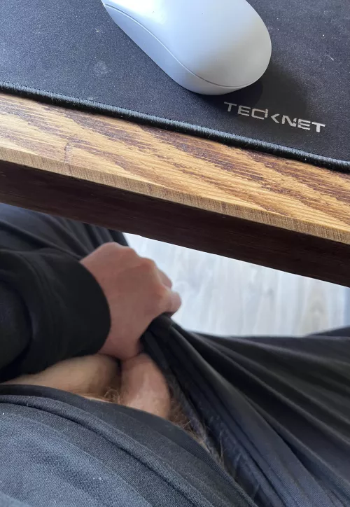 Felt so horny at work today & secretly started playing with my cock under the desk in the office by dozydoozy