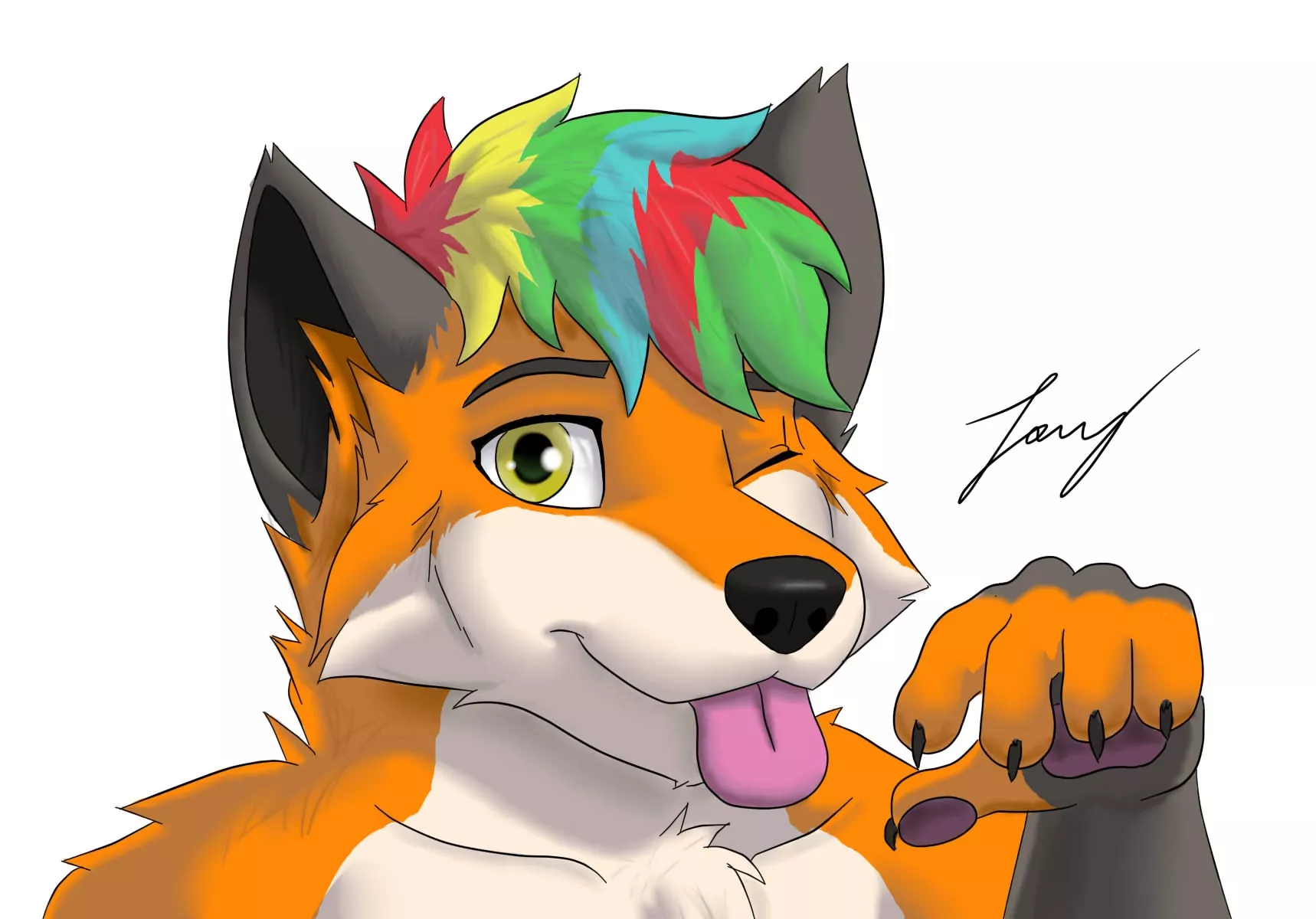 Hi 🦊~ A cute fox wants to be your friend uwu. (Art created by Twitter: @lobito_jony) posted by Spanish_guy_learning