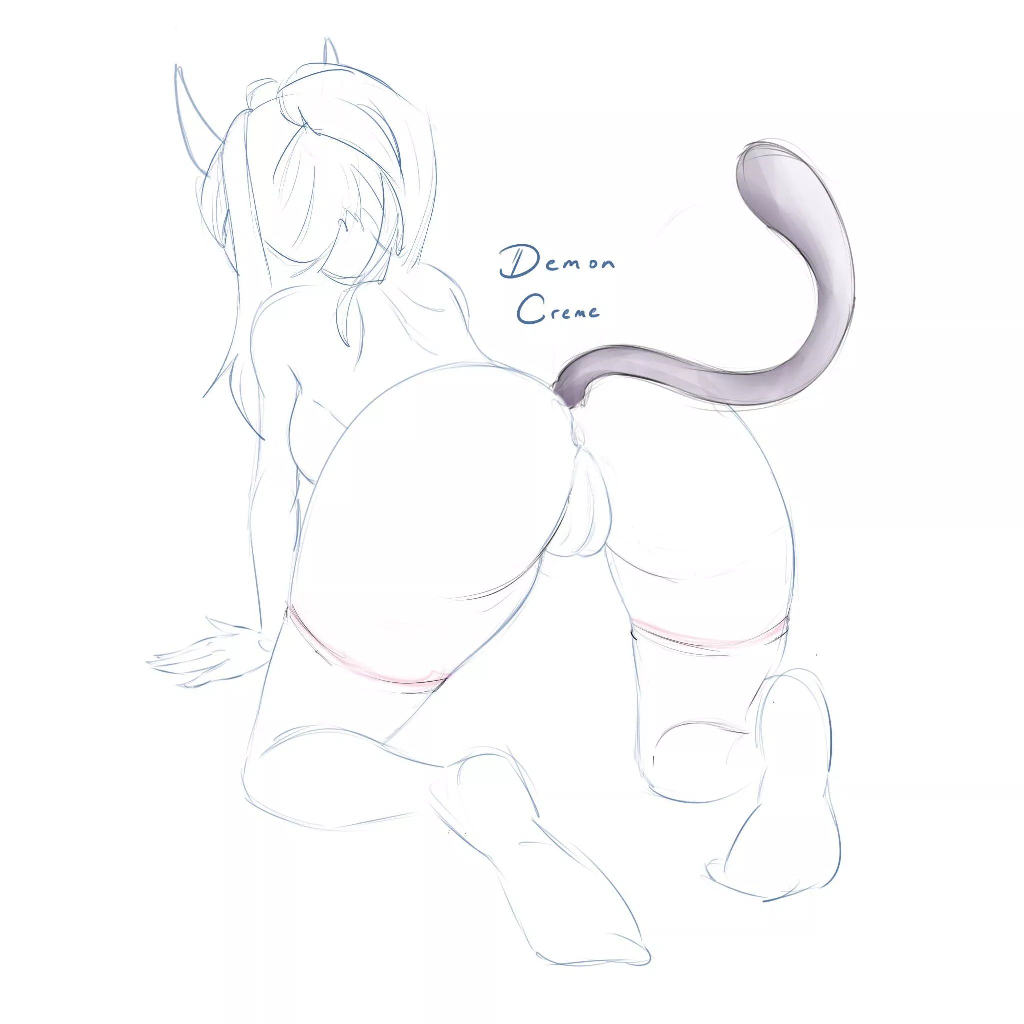 kitty from behind. wip posted by demon_creme