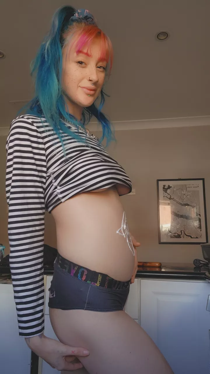 Rub the lotion into my bump for me,sir? posted by altpuppygirl