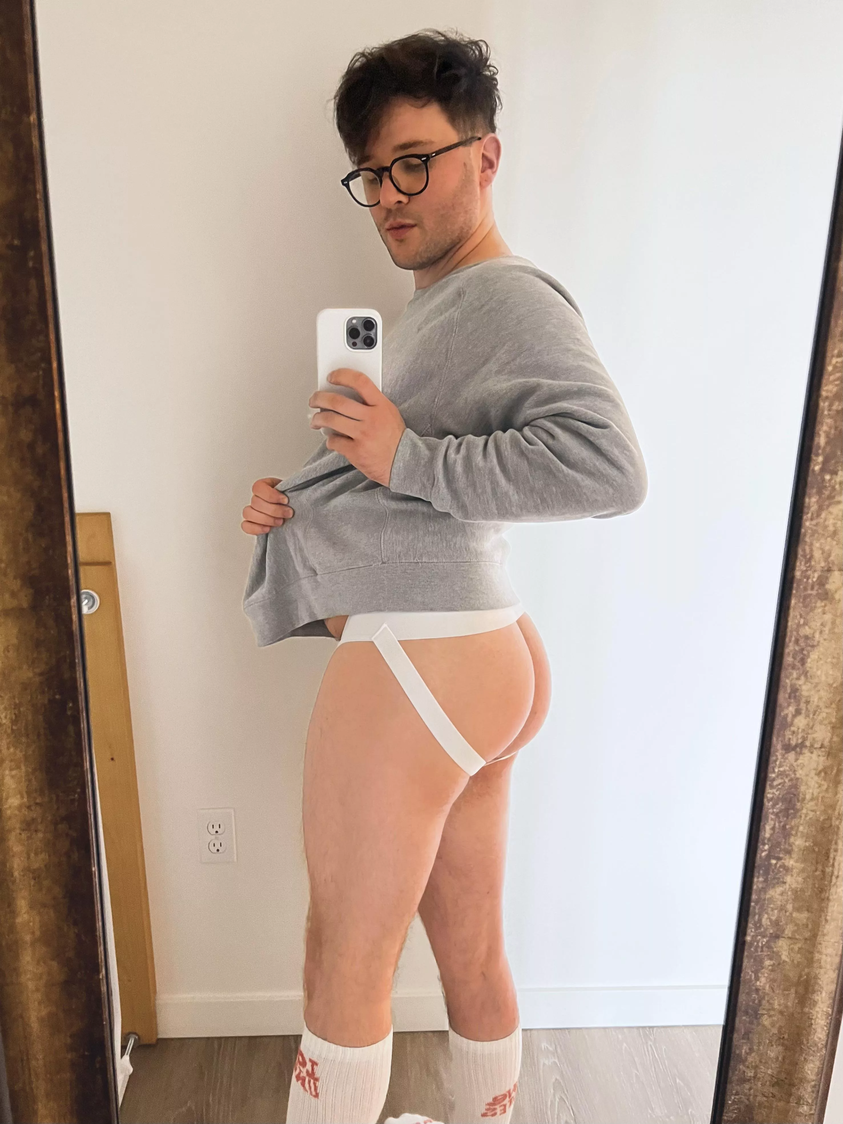 Trying a jockstrap to surprise my bf. Do you think he’ll like it? :) posted by beardcrush