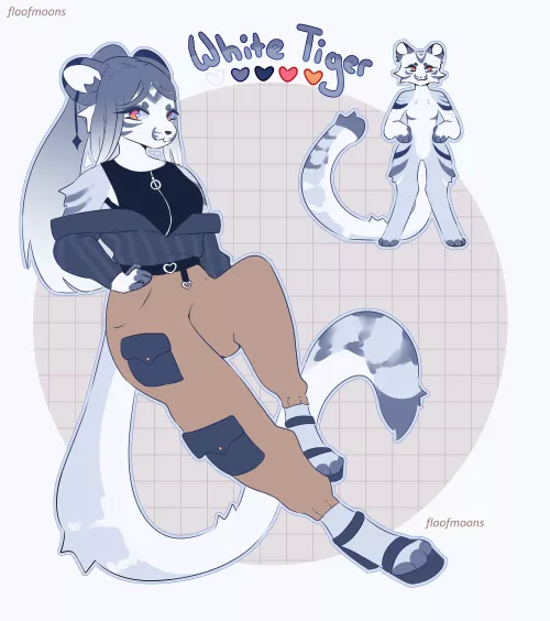 white tiger design [OC] by floofmoons