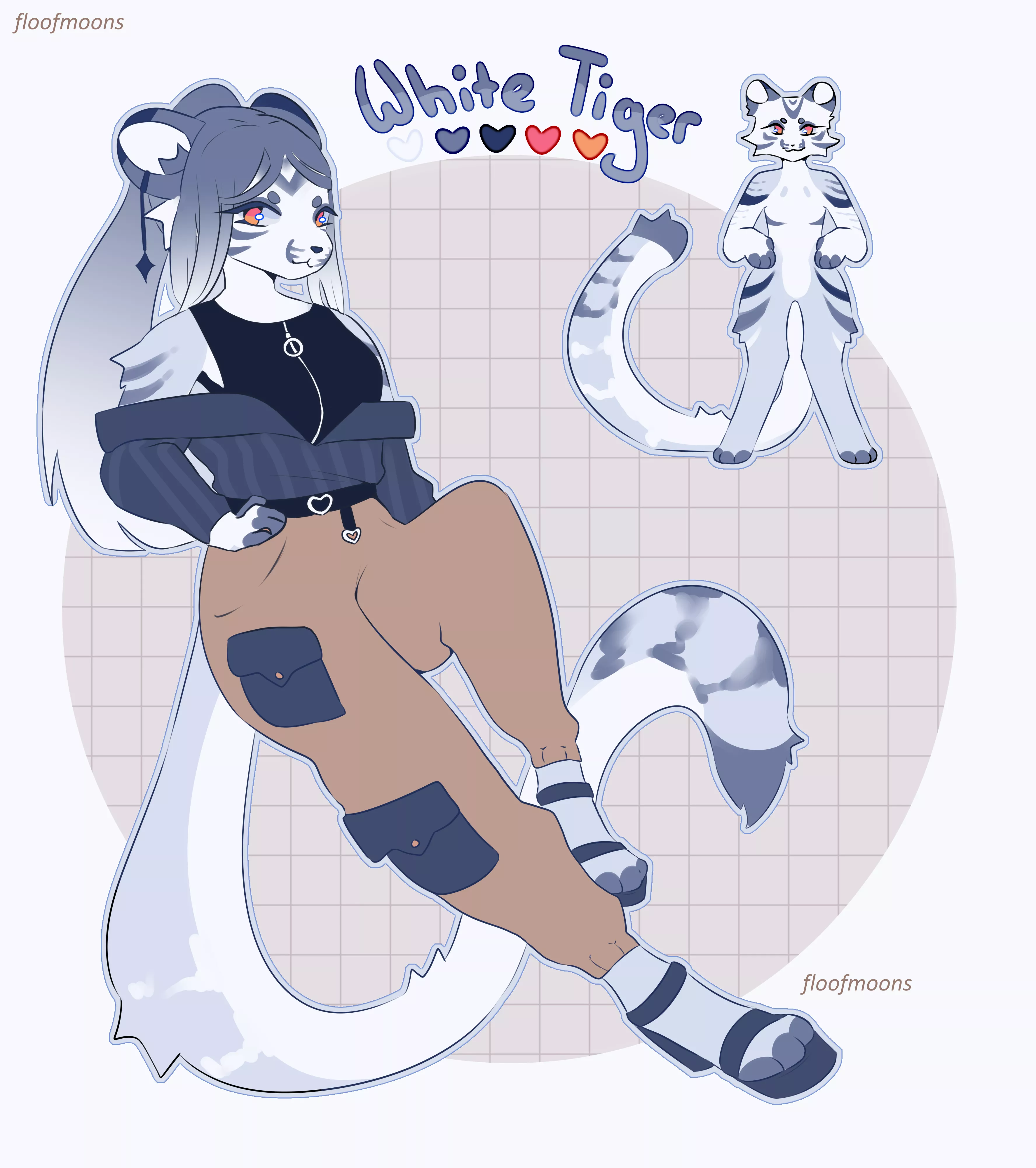 white tiger design [OC] posted by floofmoons