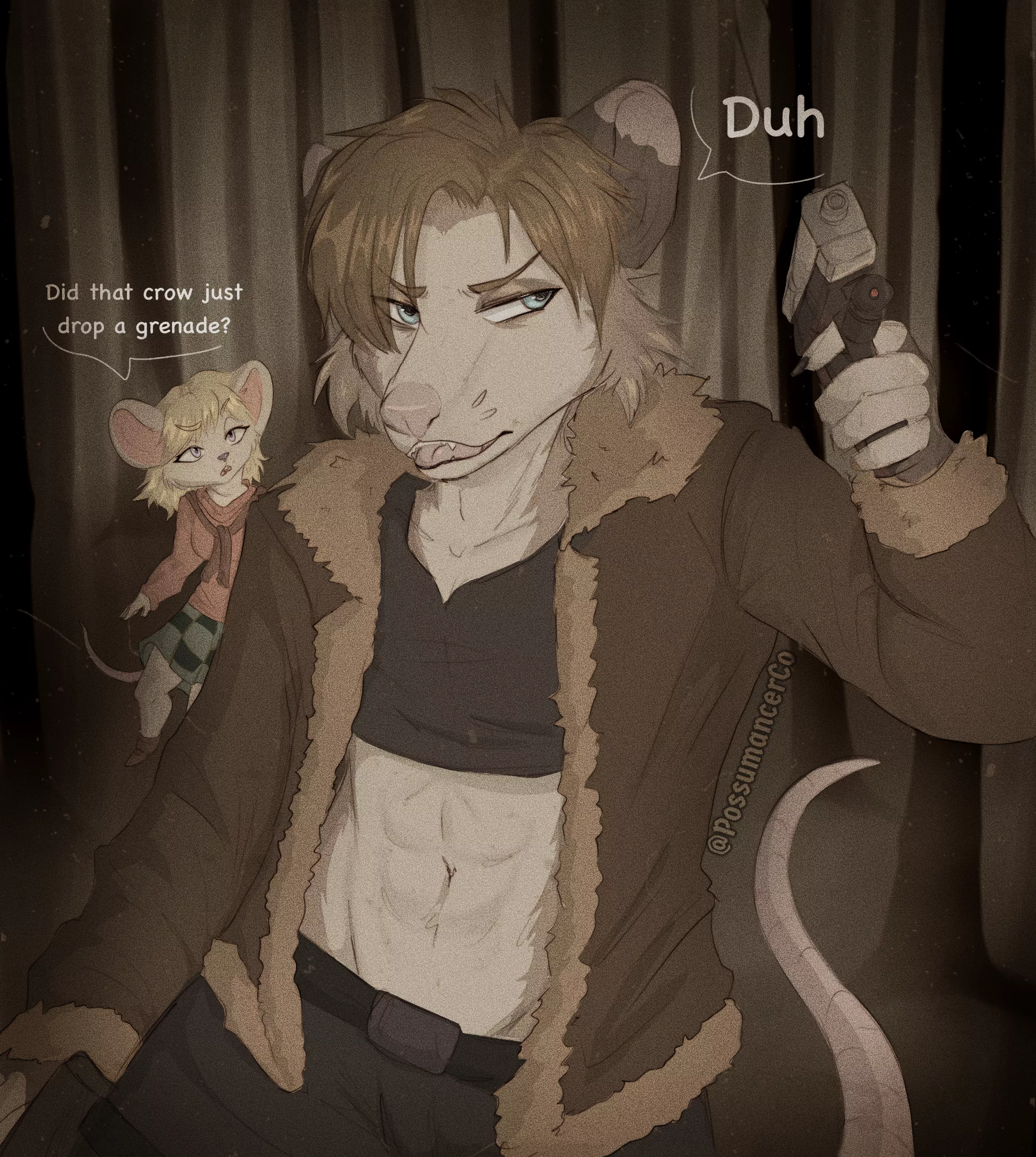 Yes moushley, Yes it did. (art by me @PossumancerCo) posted by AuroraCabbit