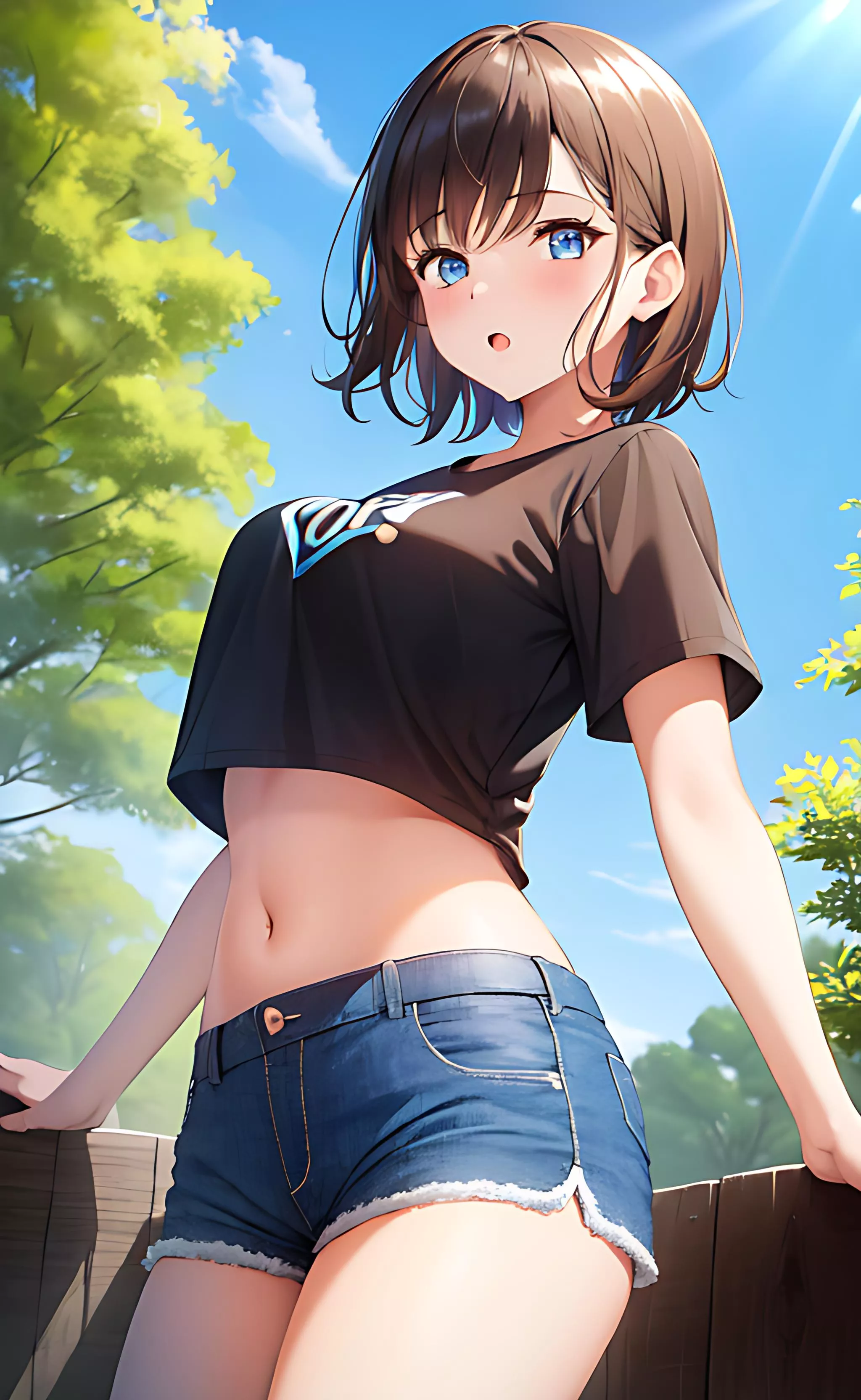 Crop Top & Denim Shorts posted by CheetahSperm18