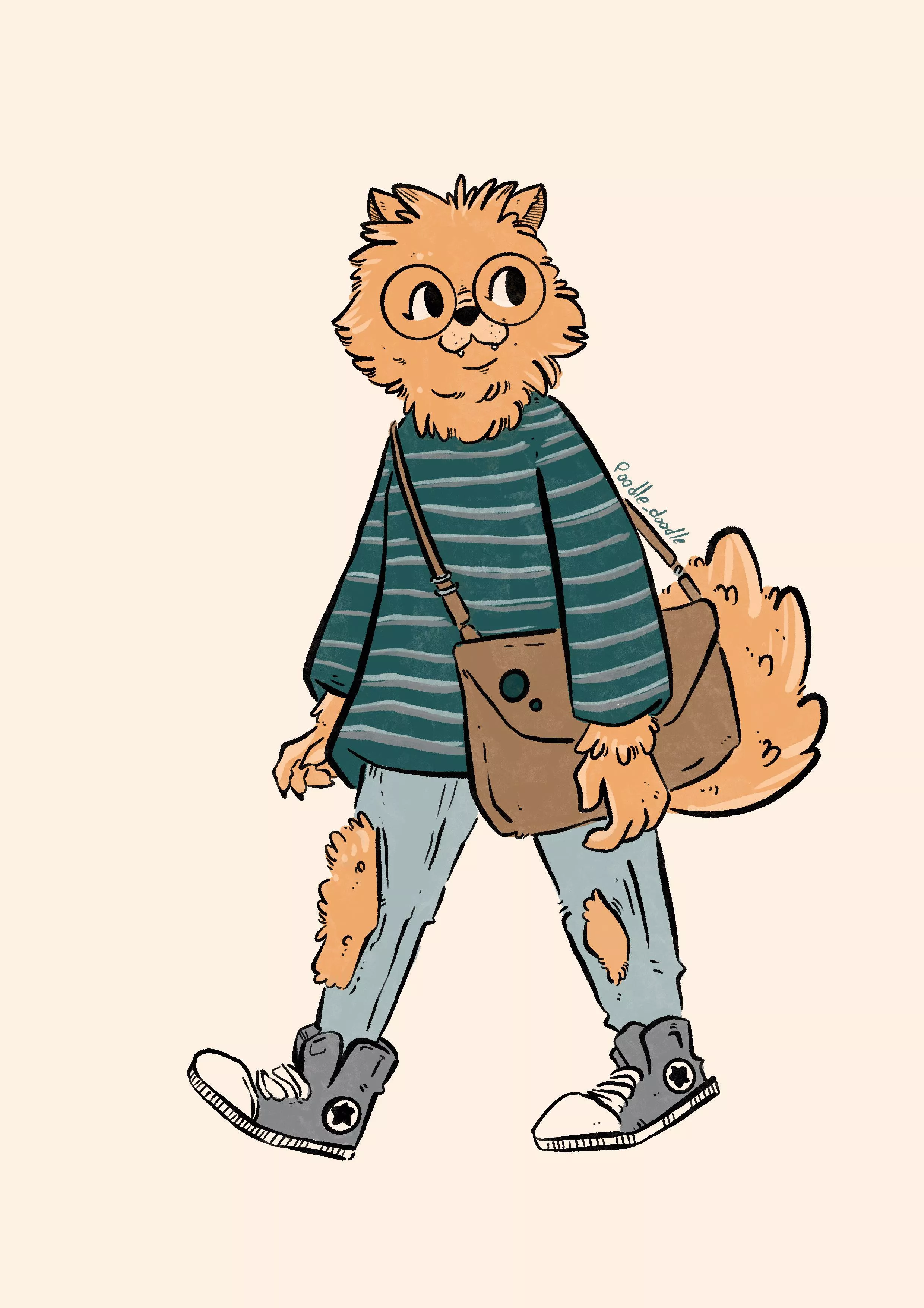 Daily sketch - Jeje, going to art school [OC] posted by _PoodleDoodle
