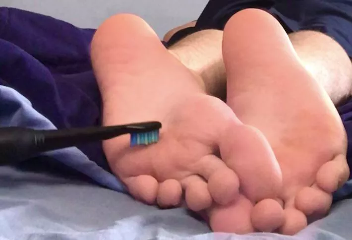 Feet Tickled By Toothbrush posted by Thecyanwolf