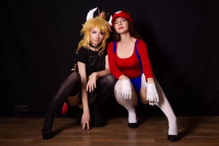 Mario and Bowsette by SilinaRite and CarryKey by CarryKey
