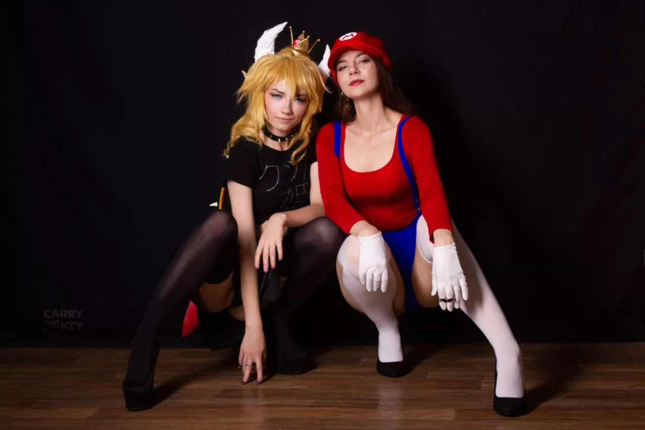 Mario and Bowsette by SilinaRite and CarryKey posted by CarryKey