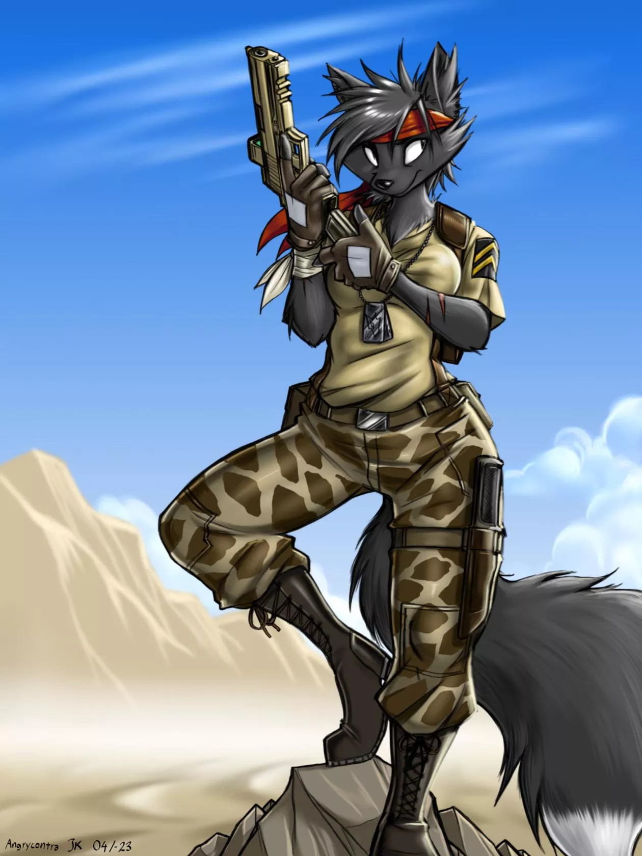 Mercenary fox (Art by me) posted by Angrycontra