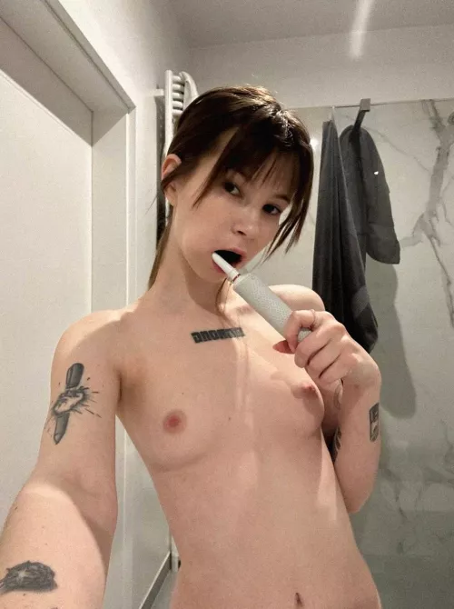 Morning routine and tiny boobies by starkbloody11