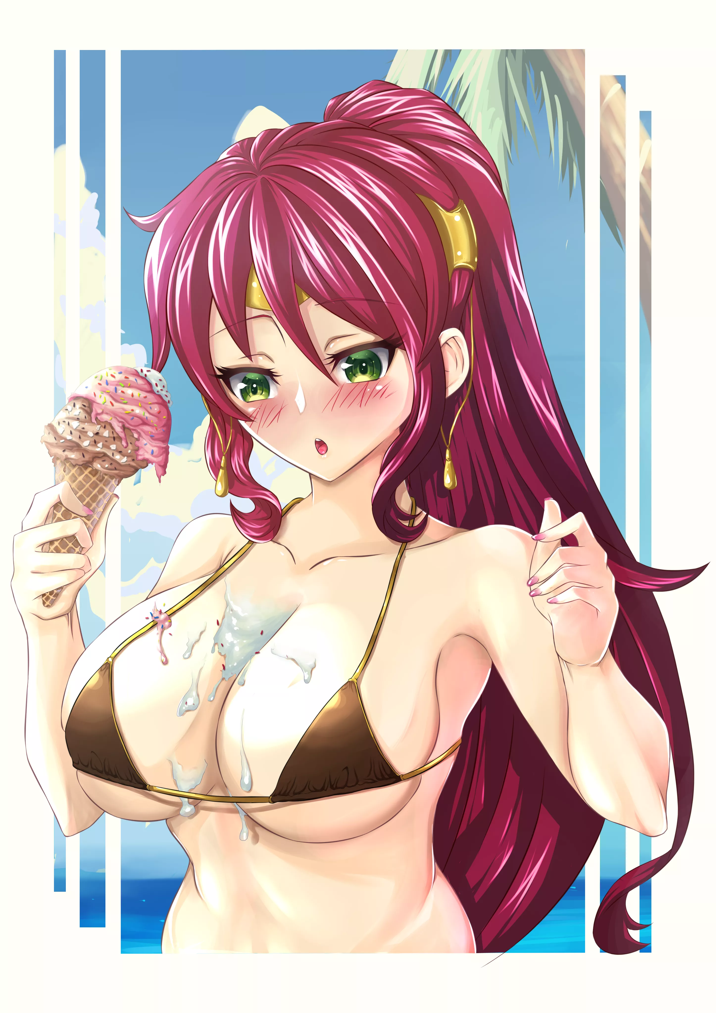 Pyrrha had a ice cream 'accident' (keanoveart) [rwby] posted by darkrobbe1