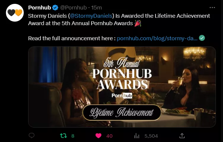 Stormy Daniels Awarded Lifetime Achievement Award posted by tallejos0012