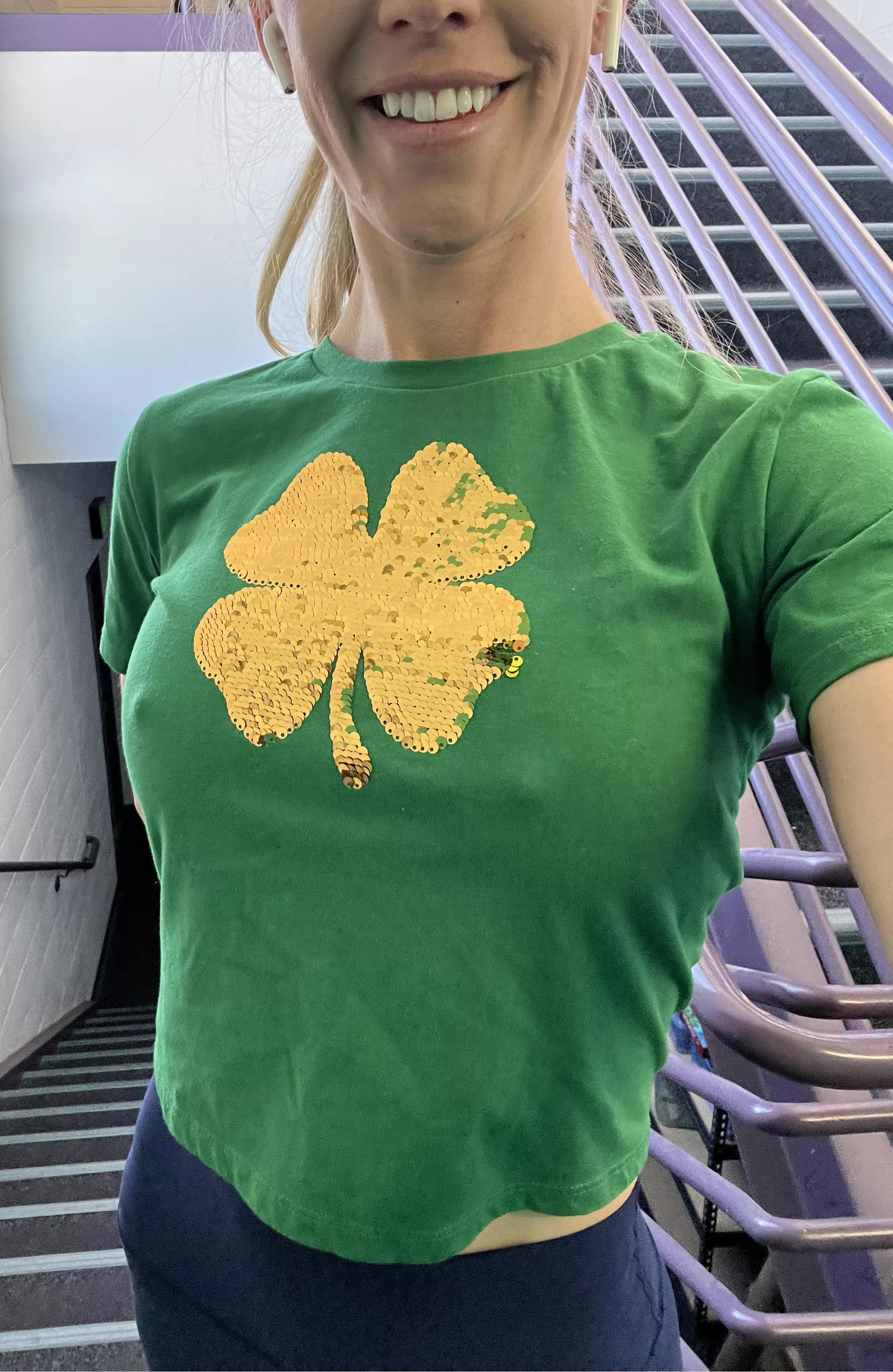 Lucky gym shirt [f] posted by PetiteBlondeMel