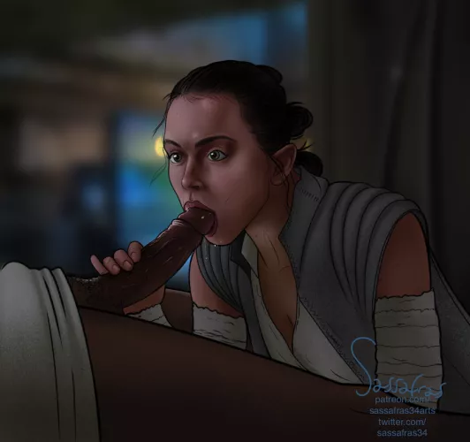 Rey Trying to Wake Finn From His Coma (Sassafras) by Sassafras34Arts