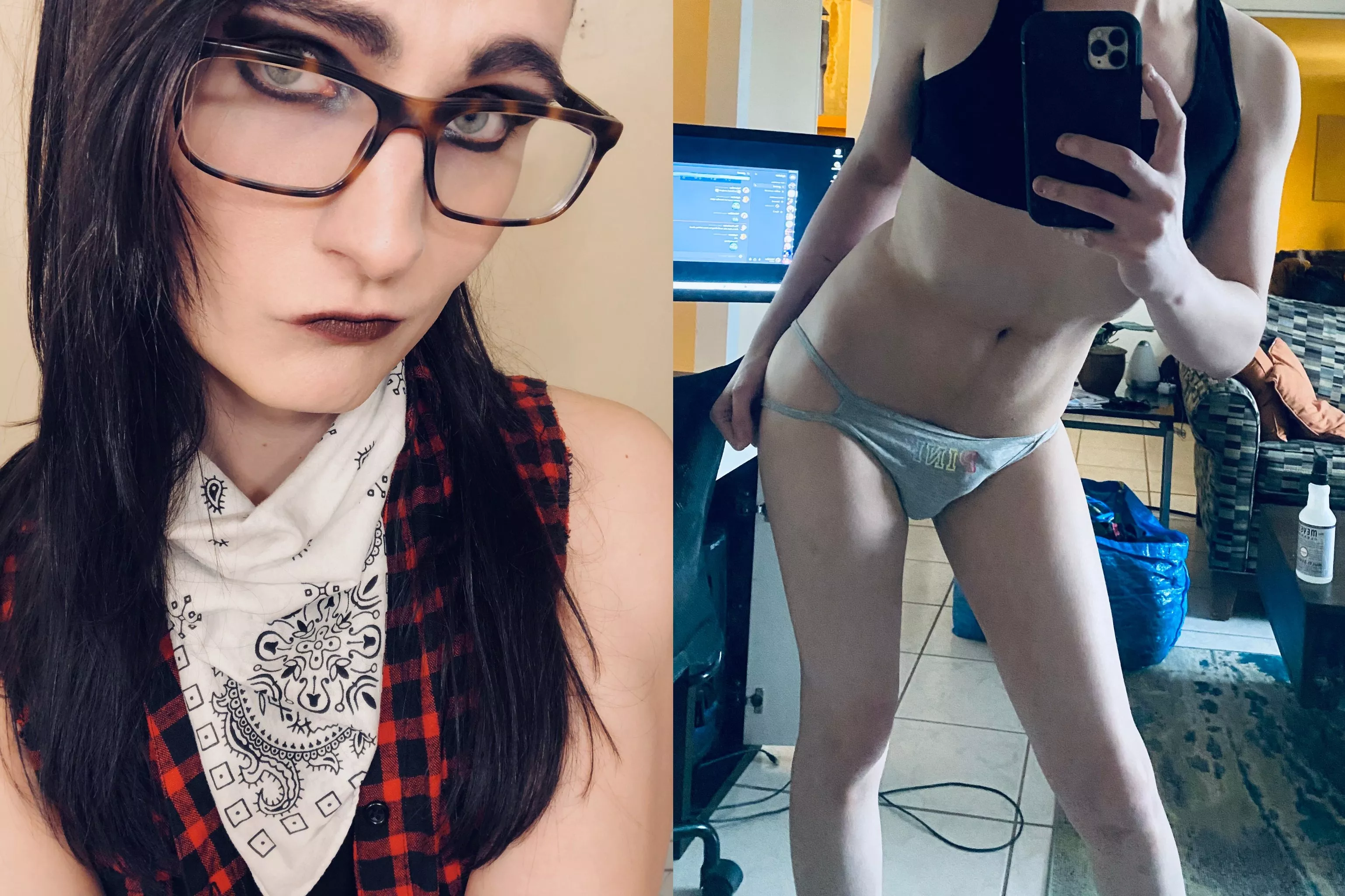 My panties are so tight you can see the entire outline of my erection in them posted by AvaShade