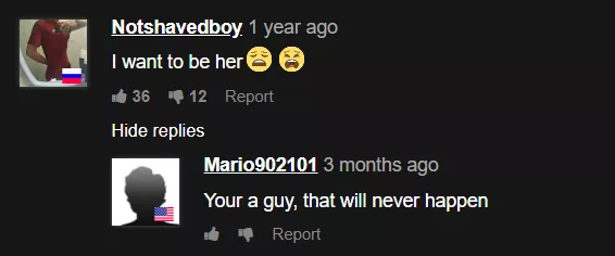 Ok ok listen it isn't Pornhub but all of the other subreddits I found with porn comments were bad posted by SOAPYMINE