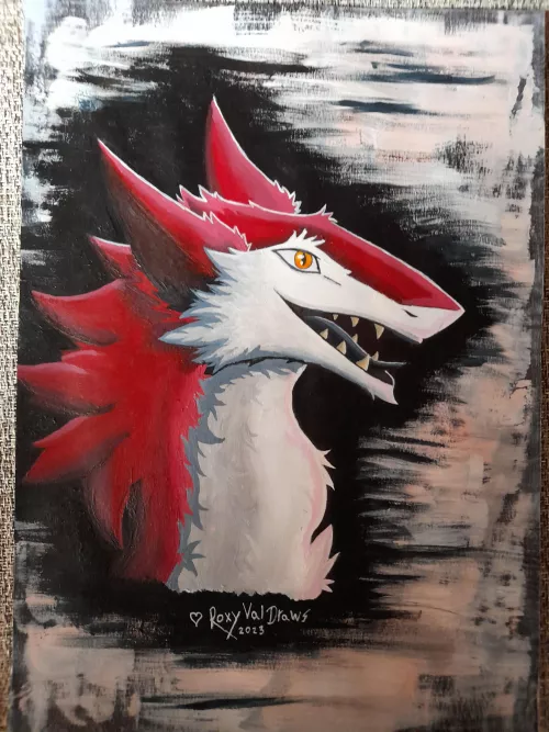 Sergal Headshot. First time using acrylics! | Art by me by roxyvaldraws