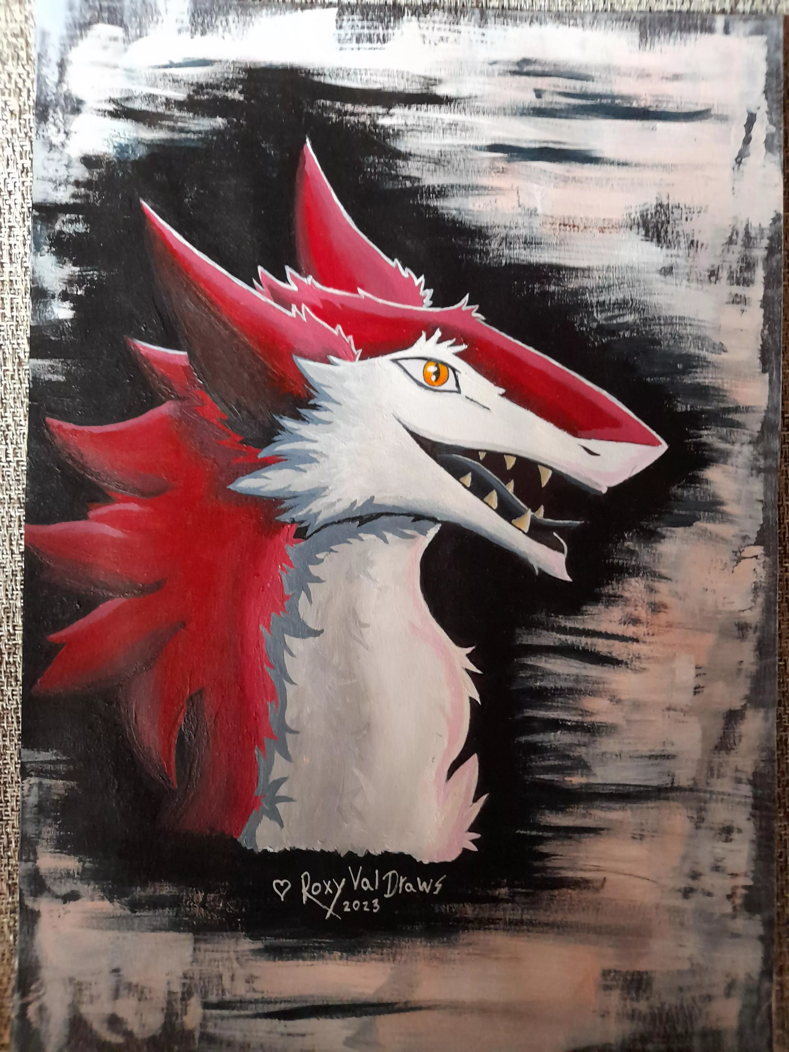 Sergal Headshot. First time using acrylics! | Art by me posted by roxyvaldraws