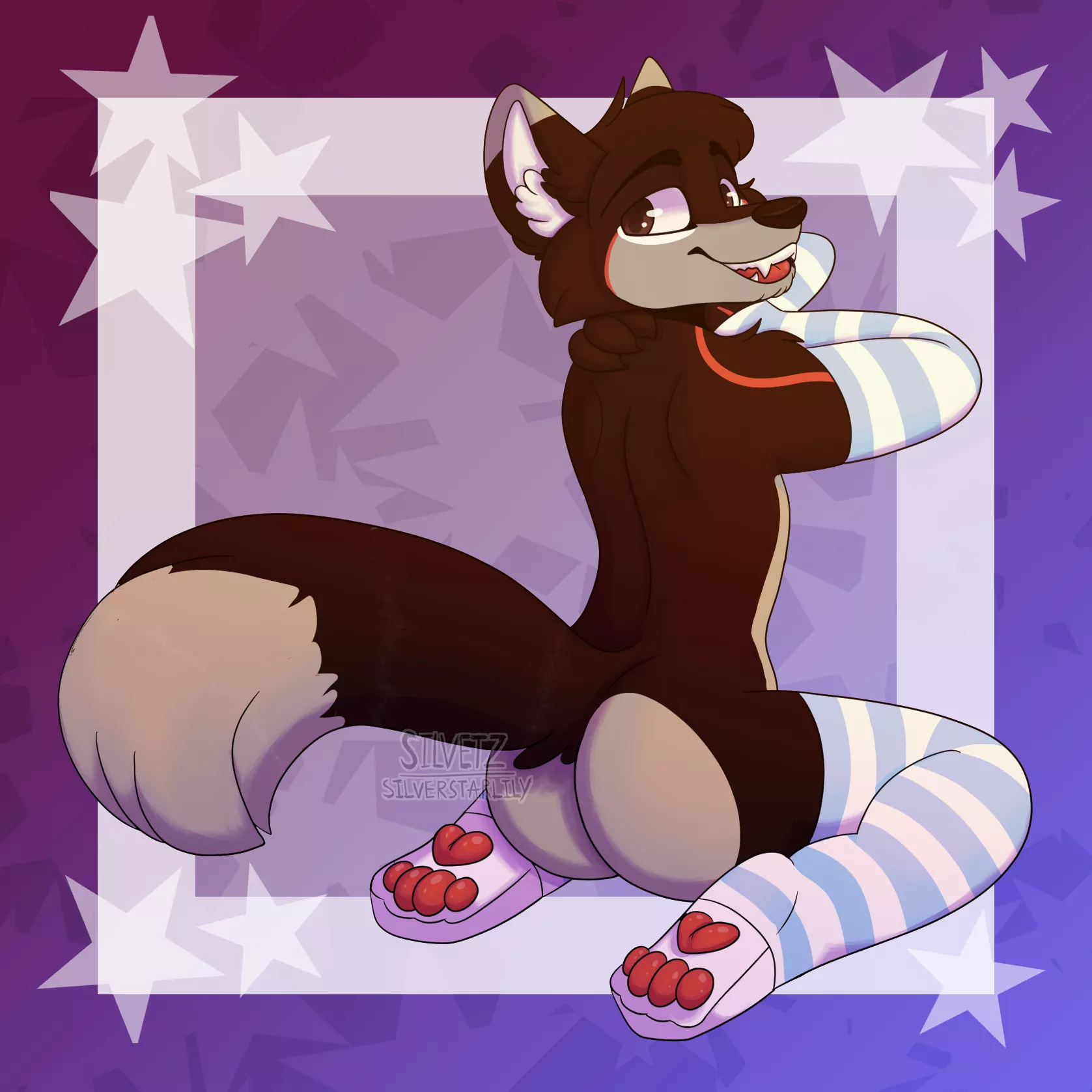 Stockings [art by me, @silverstarlily on Twitter] posted by Silverstarlily