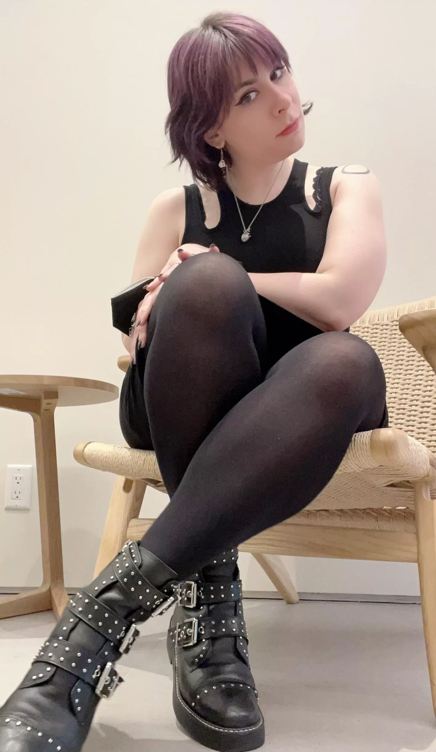 Wearing my buckled and studded boots today 🖤 posted by Chr0nenburger