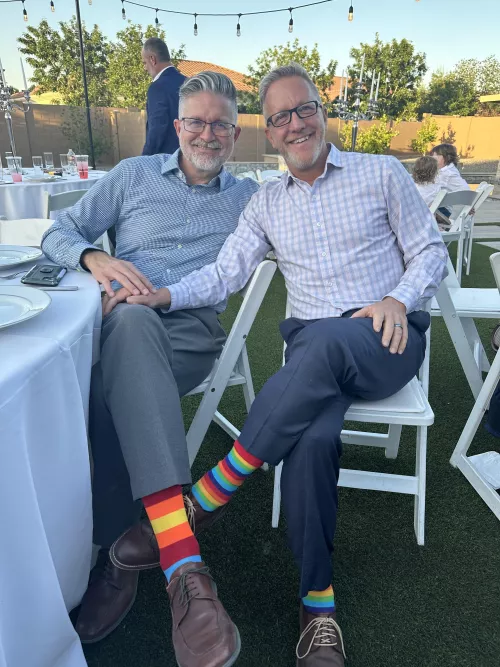 When at a gay wedding wear rainbow 🌈 socks by jaimebianco