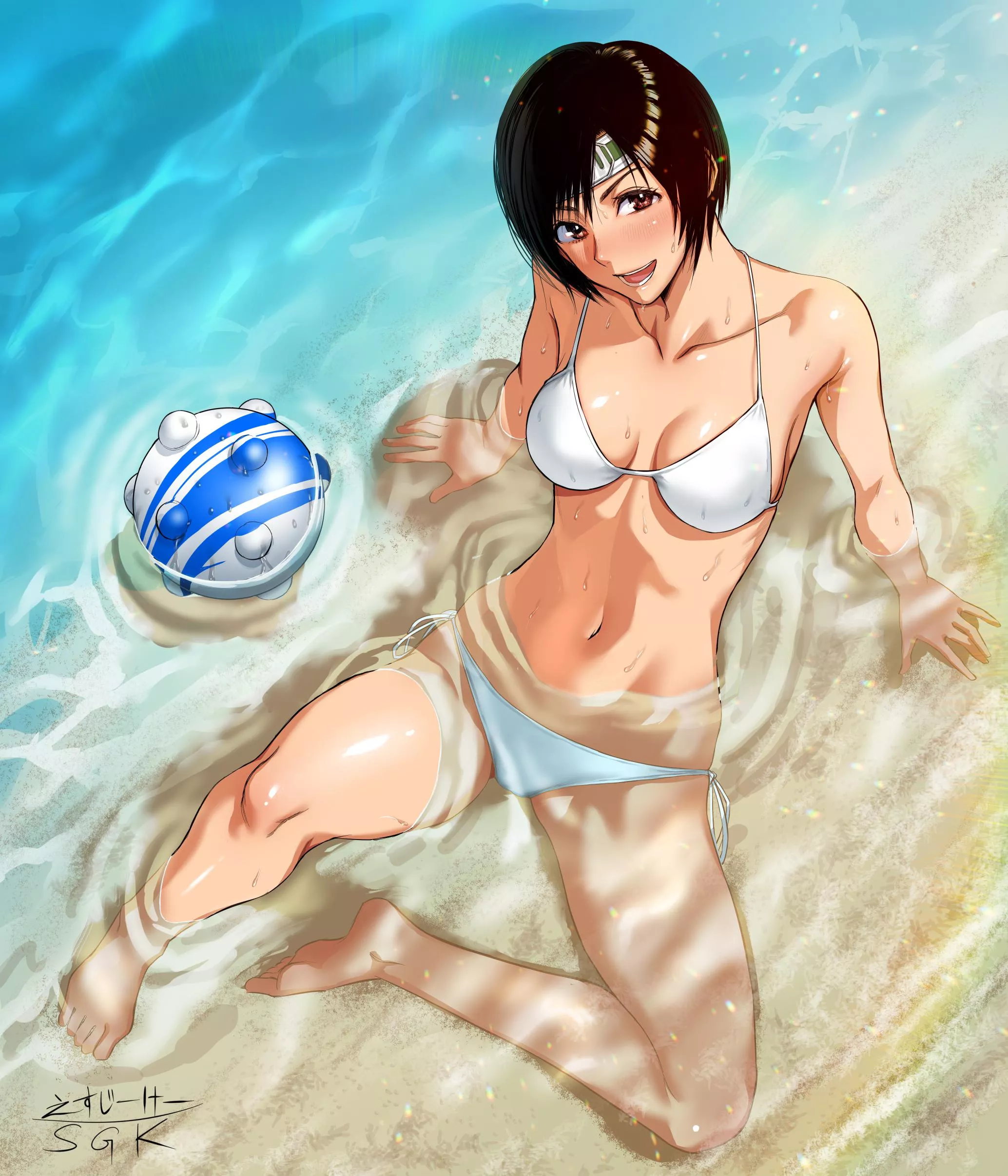 Yuffie at the beach (sgk) [Final Fantasy 7] posted by Chipmunk646
