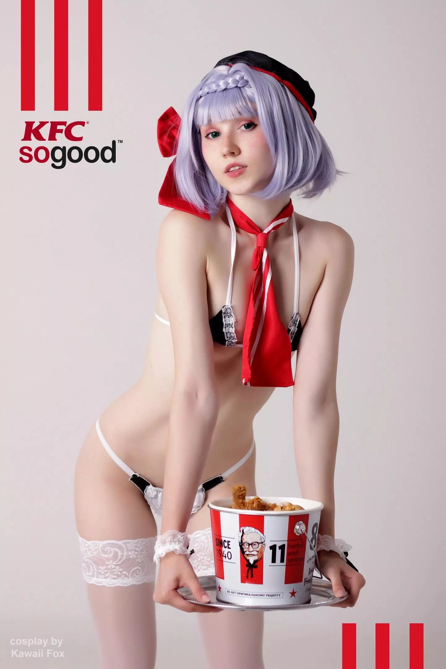 Do you want some chicken? It’s my KFC Noelle cosplay posted by foxytyan