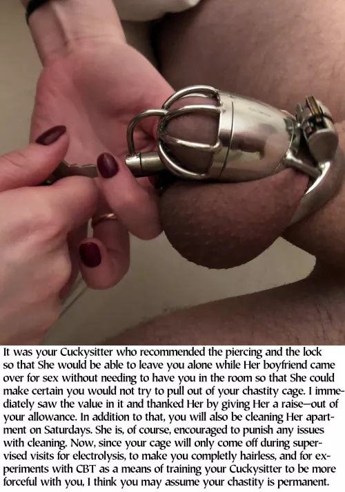 Finding out that there will be no release, save for cleanliness and pain increases Her control. by cbtok