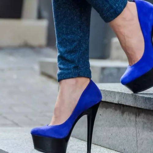 I love blue heels. my first heels by Venux_Diosa23