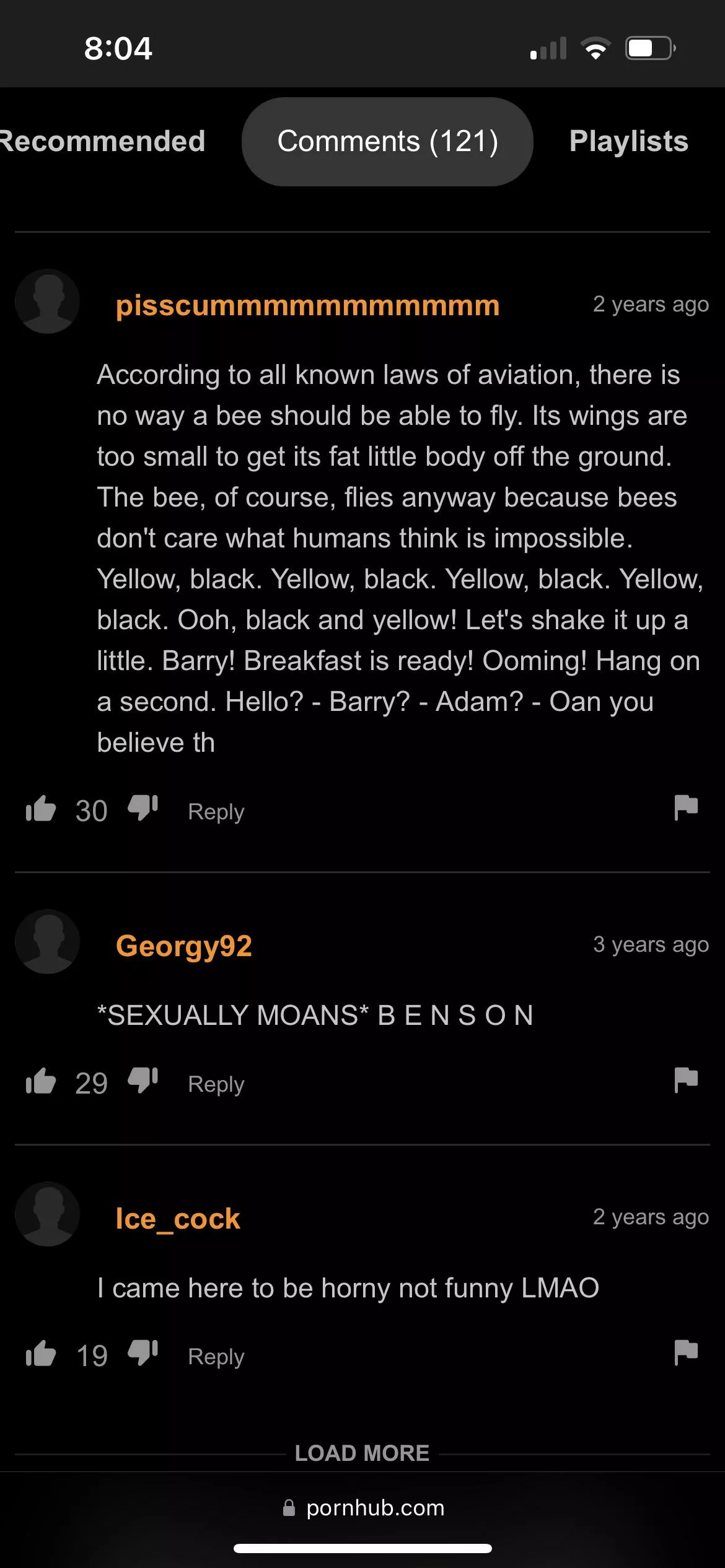 Under, “the bee movie but every time someone says bee a Japanese girl moans” posted by tredicem13