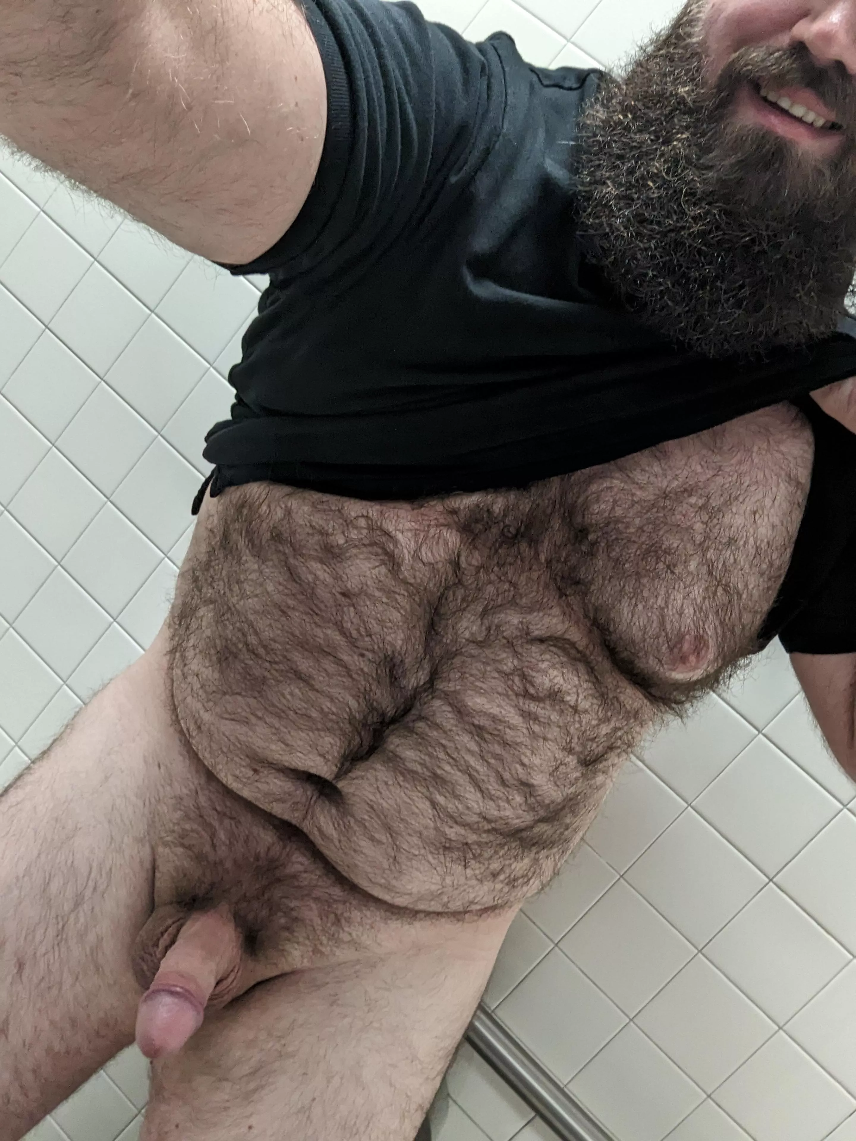 Work is way too busy.... So I'm hiding in the bathroom. 😏😈 posted by BeardedAnonnn