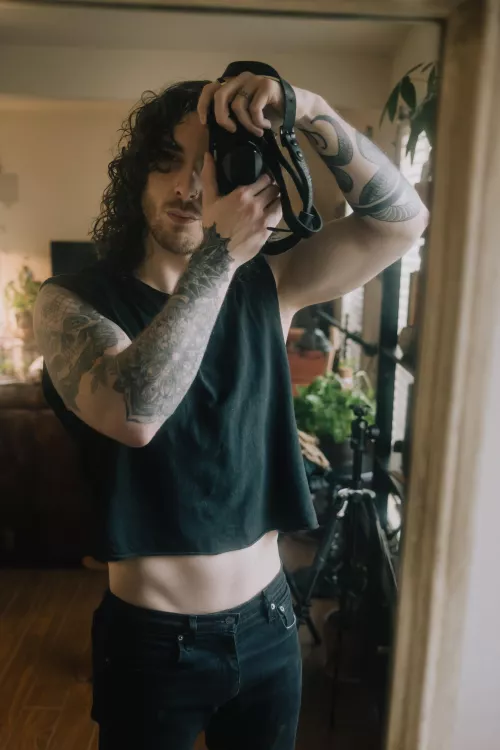 After a lot of abuse finally in a place to experiment with my queer identity. Crop top season 🖤 by last_frame