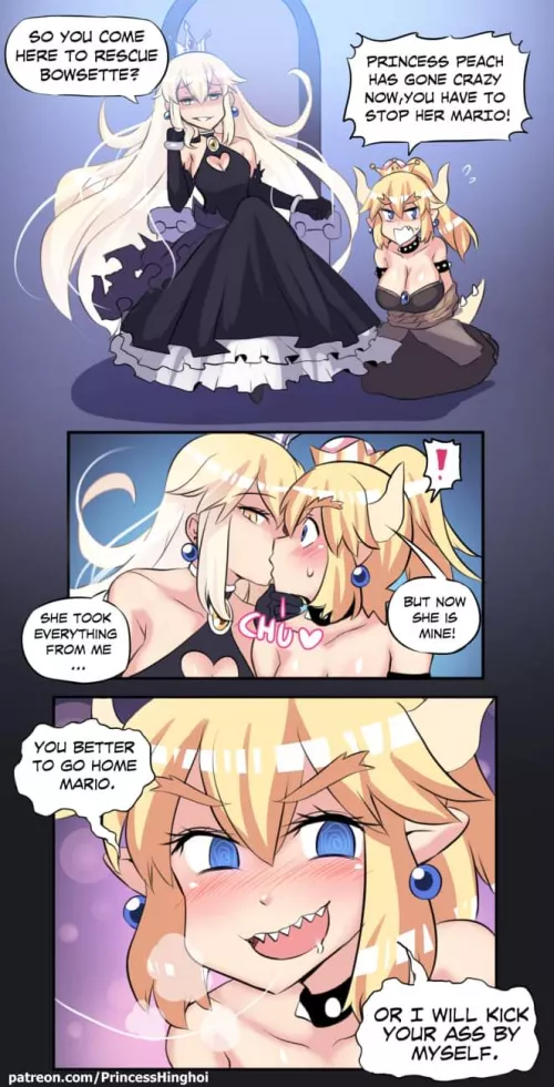 Bowsette and Dark Peach by LateNightPaladin