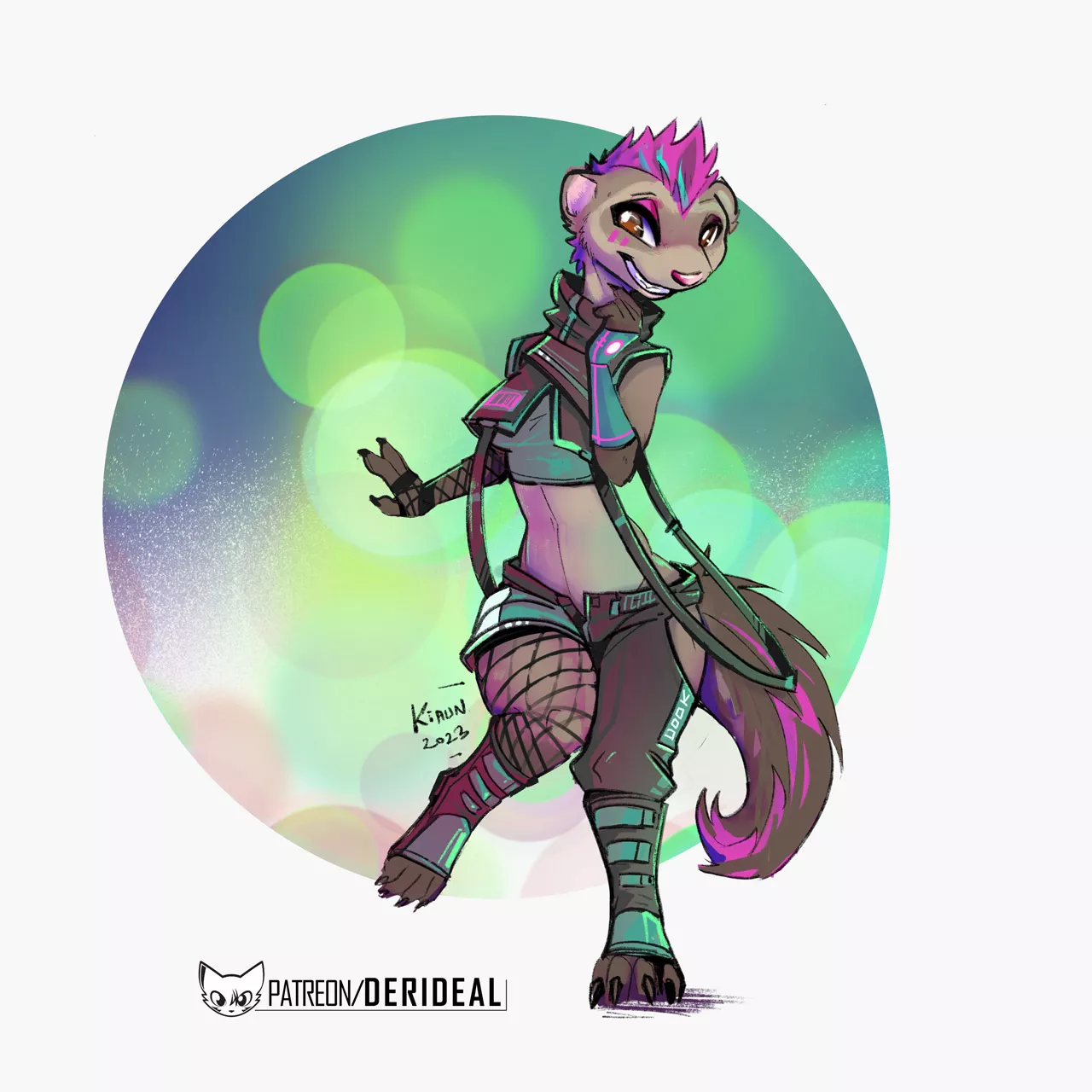 Cyberpunk ferret (art by me) posted by derideal