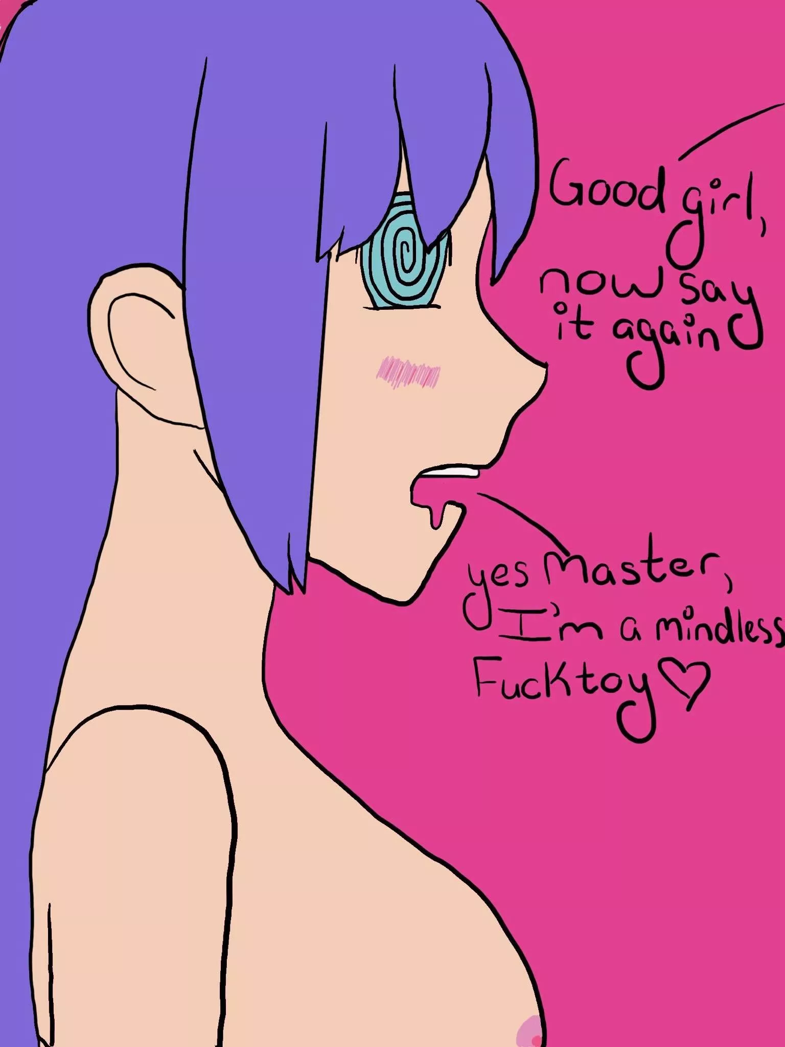 Got back into art again, and decided to draw one of my fantasies ❤ [Art by me][OC] posted by RockNRollBuckeroo