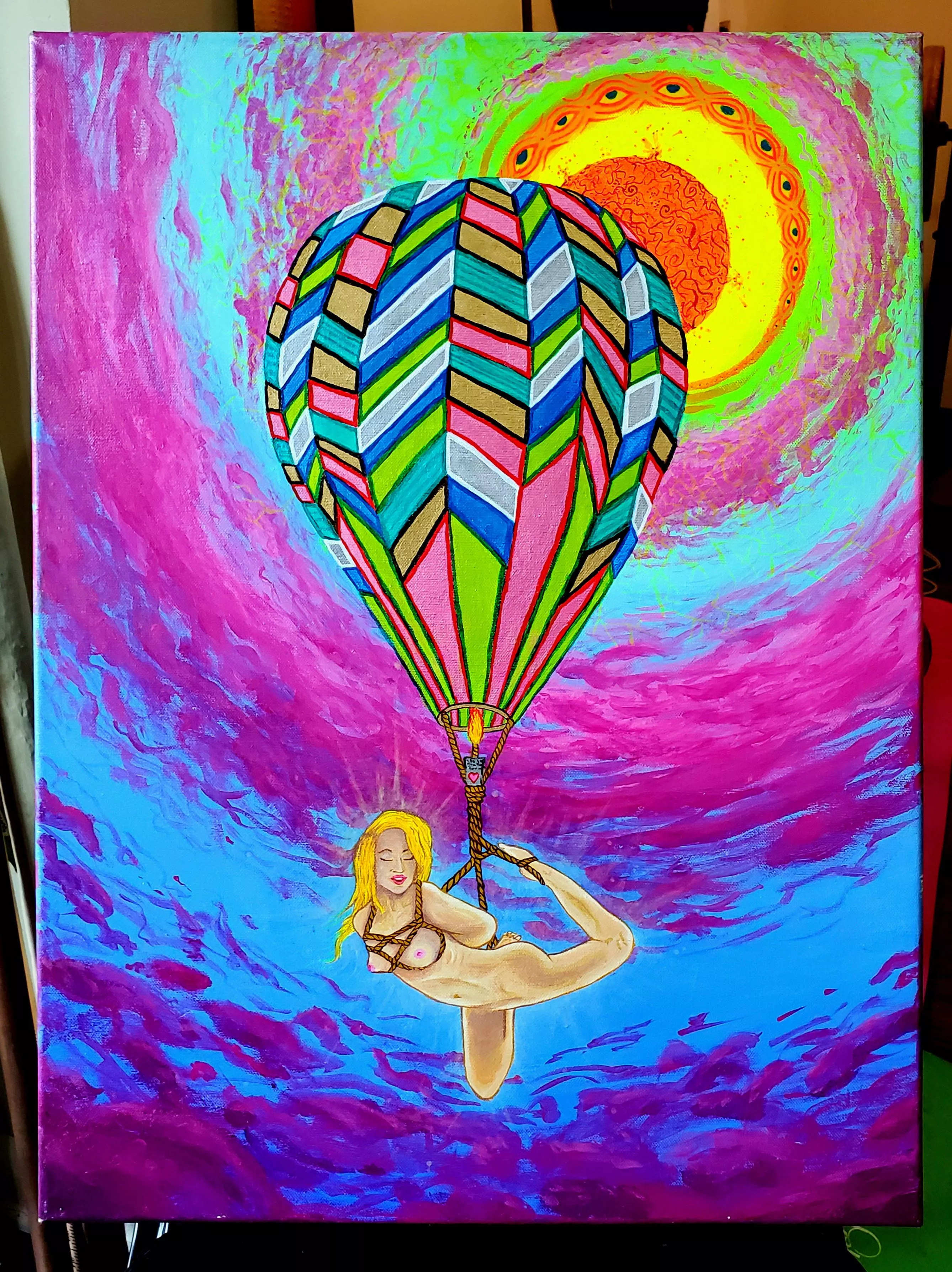 Hot Air Shabari Painting #shabari #ropebondage #bondage #kink #kinkart #bondageart posted by Psy-flow-delic