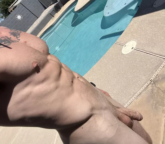 Just waiting for a sexy female to oil me up at the pool by Over_Application785