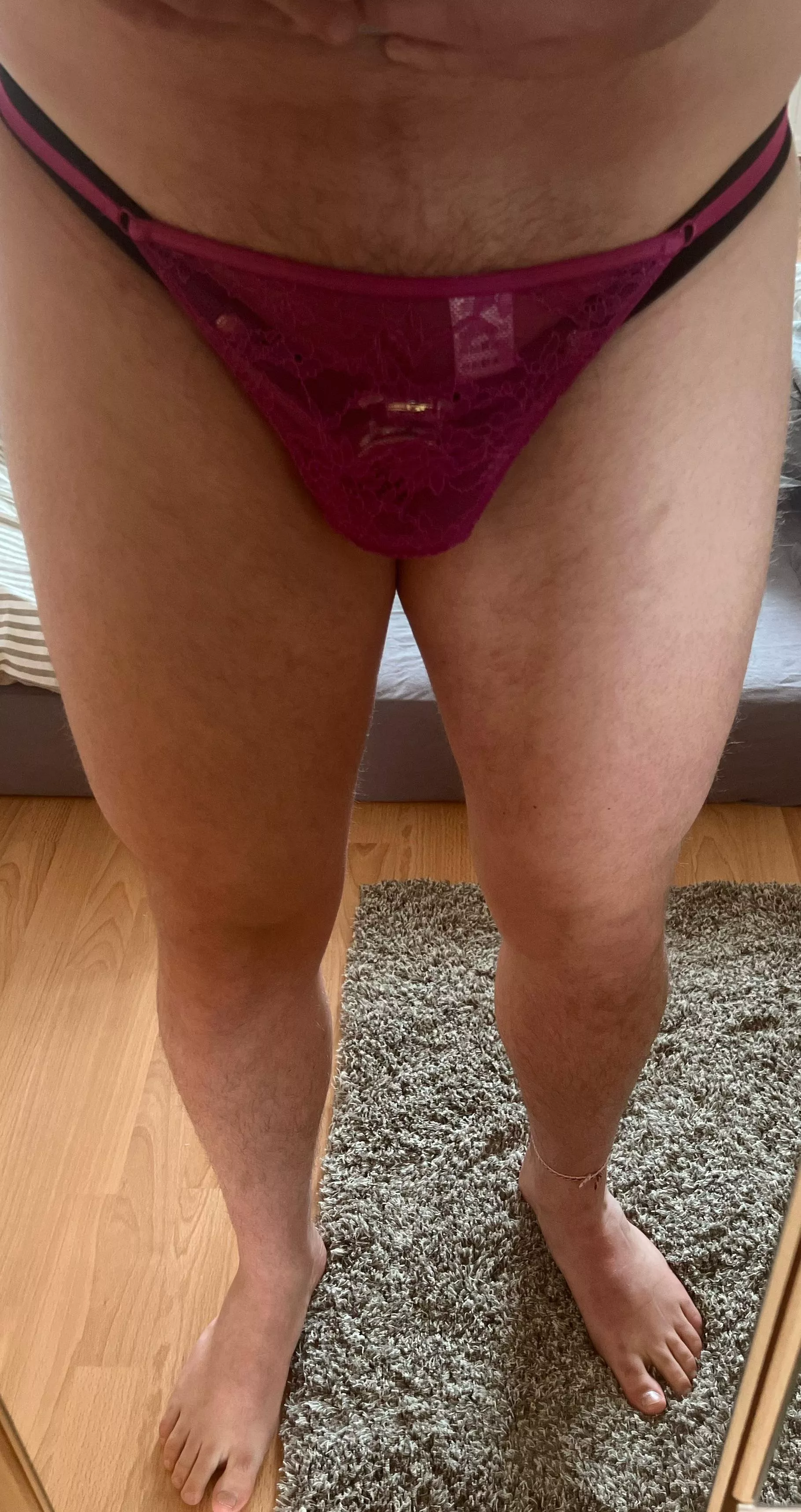 So my gf thought it was time to change my underwear to pink lace thongs.. posted by Hertholt_Beisterkamp