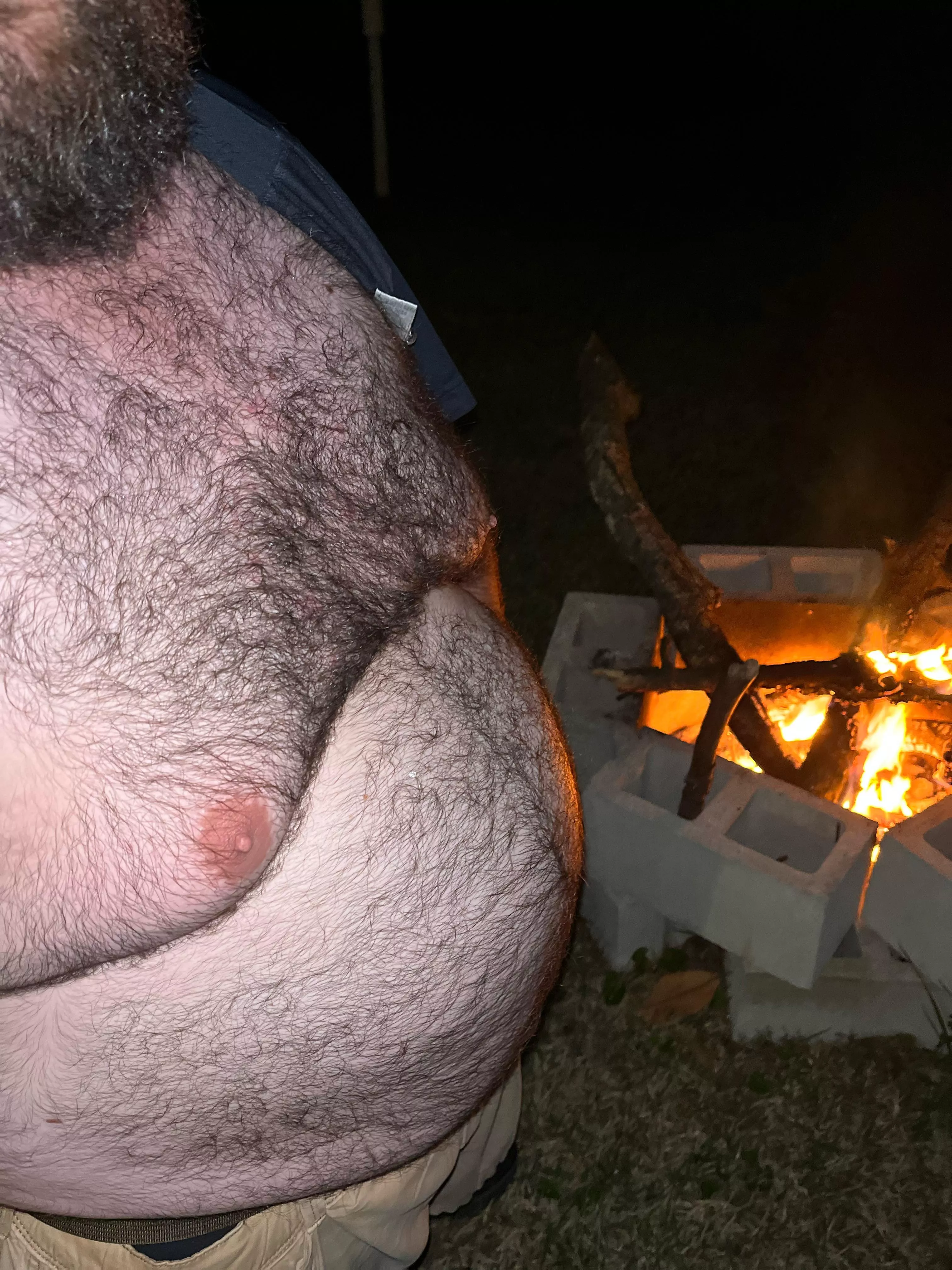 Chest hair in the ambience of a crackling fire… we’d start by me caressing your face and your fingers running through my chest hair…. Where the story goes… you decide. posted by Sweet_tea991