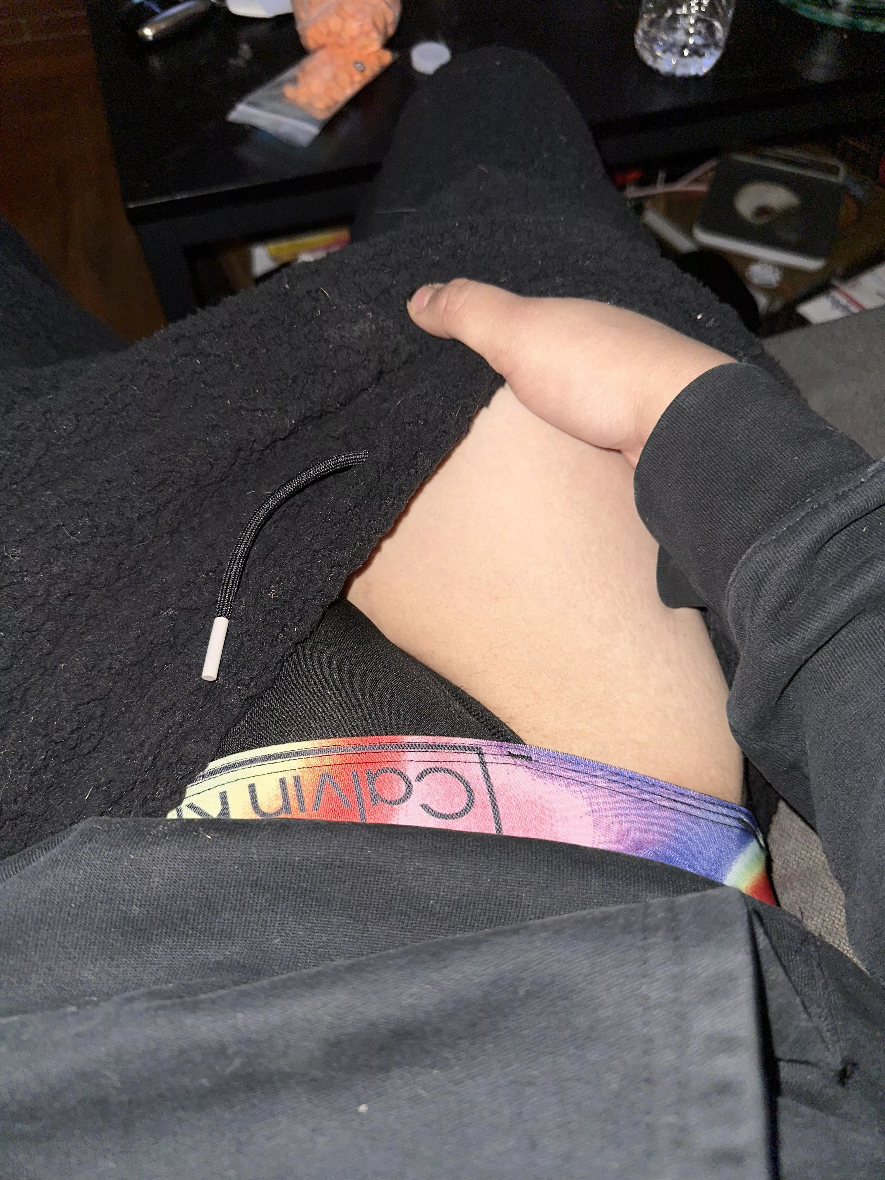 CK jock under fuzzy pants posted by Designer-Standard-21