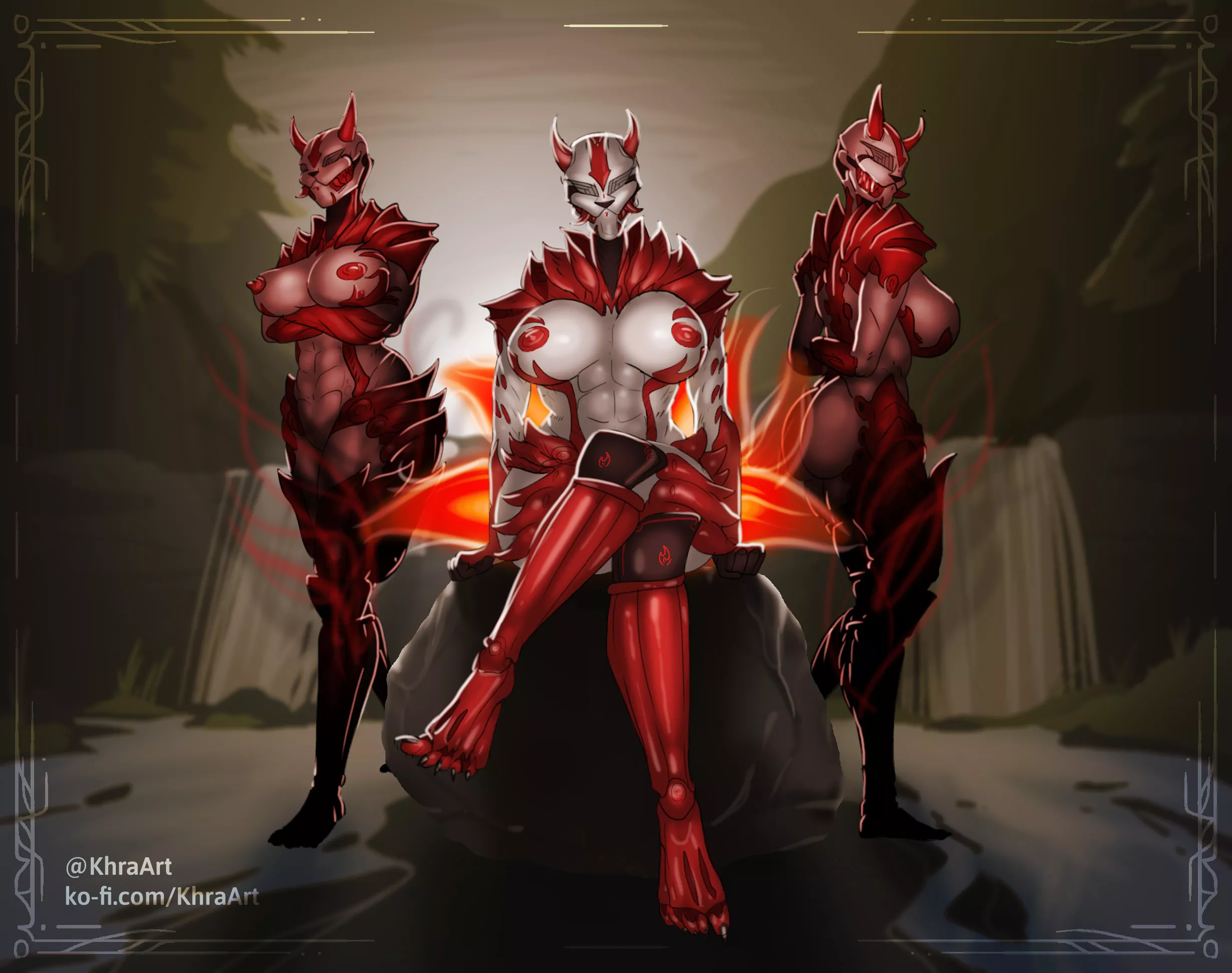 [FemAsh] Encountering Ash on the Grove (KhraArt, Me) posted by KhraArt