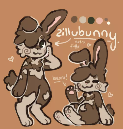 finally made a ref sheet for my fursona!! bunymode :3 by zilluzion