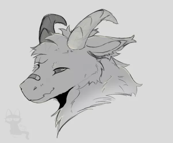 headshot sketch commission for someone on twitter, love working with fluff dergs by NekoAichan