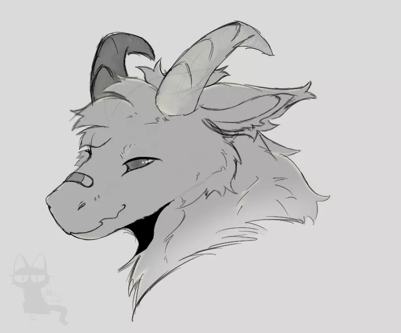 headshot sketch commission for someone on twitter, love working with fluff dergs posted by NekoAichan