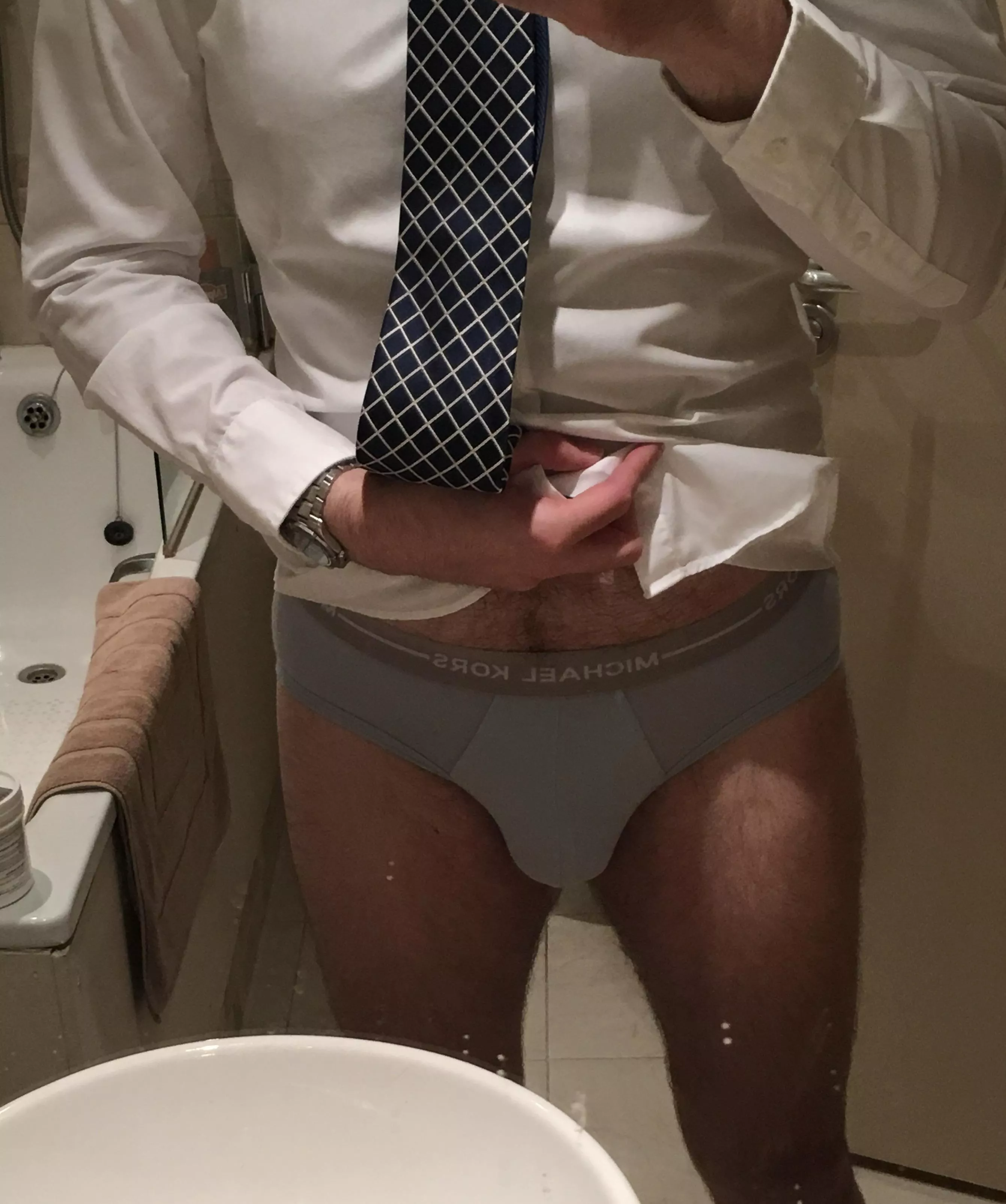 Light blue briefs for the second day in a row. Different brand today though as I went for Michael Kors. I’ve said this before, but it’s a shame MK briefs aren’t available in Europe. posted by Richardse110