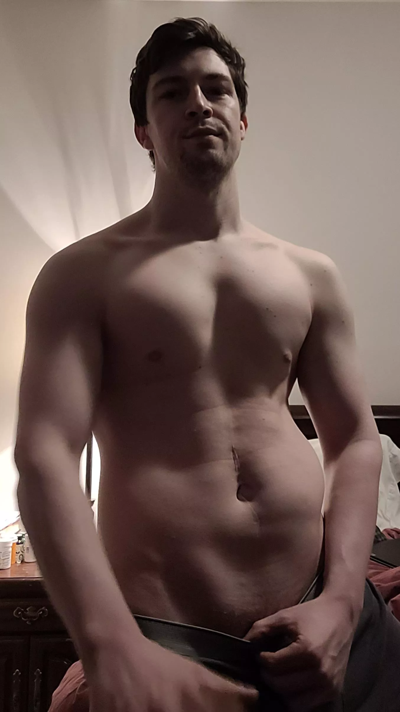 Not quite ripped yet, but you can see that v-line starting to come in posted by ihavechronicrealness