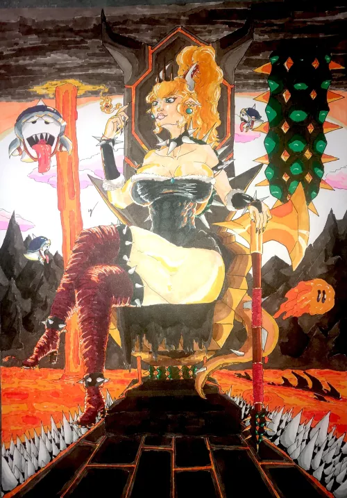 The bowsette I just finished to draw by Extermineur