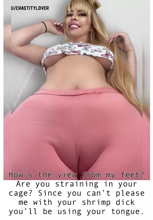 View from below! by ChastityL0ver