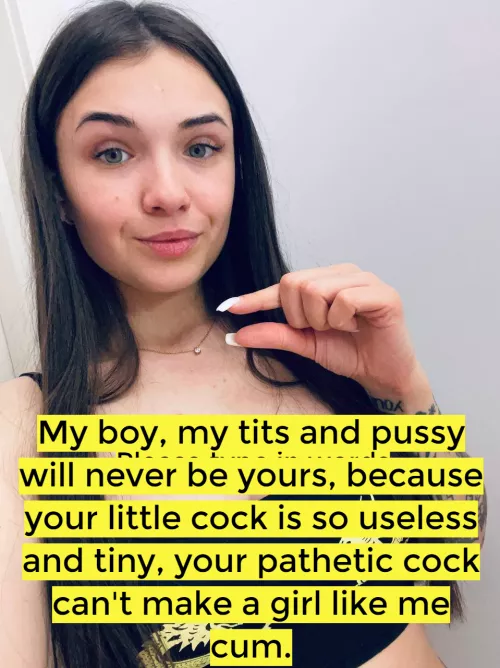 You always hear these words after taking off your pants in front of a girl. by annasmilee-milf